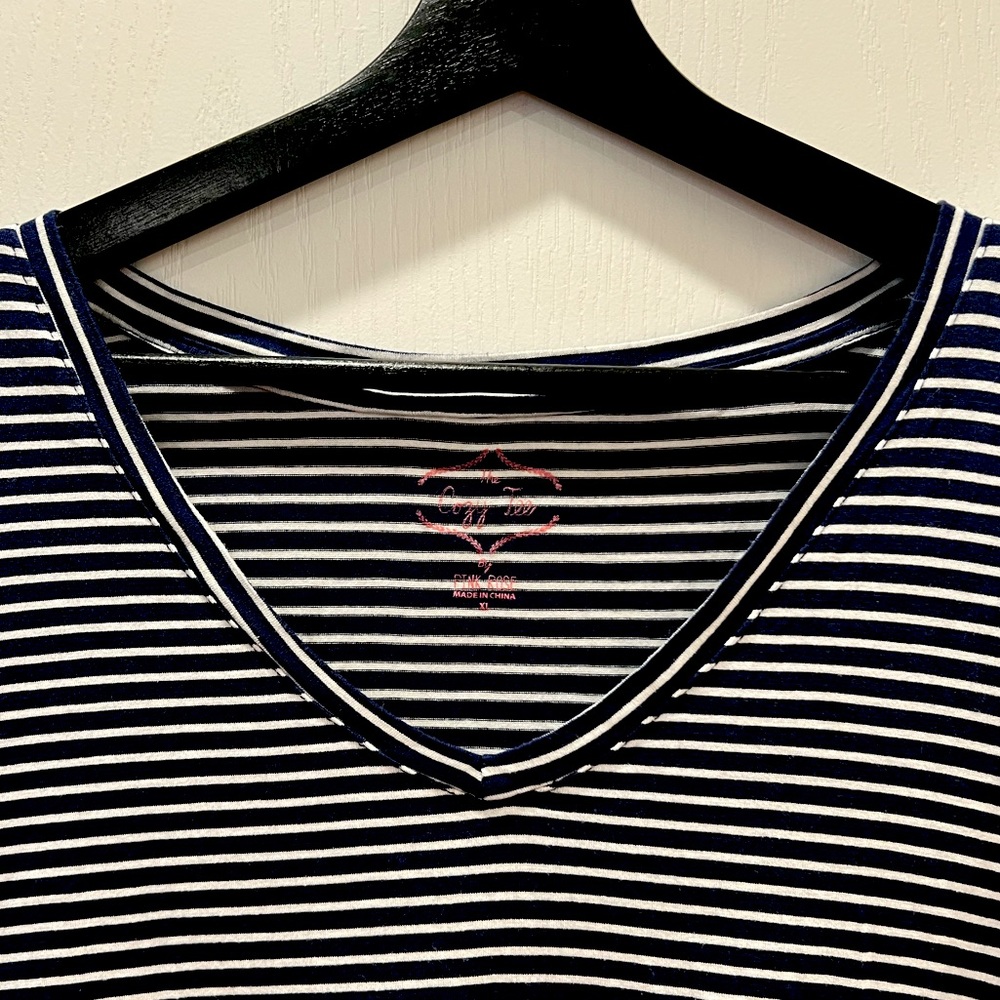 The Cozy Tee | Navy & White Stripe | XL | Women